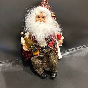Karen Didion Santa Claus Wine Figurine 13" NWT